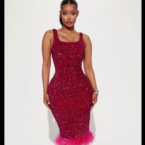 Fashion Nova Pink Sequin Dress